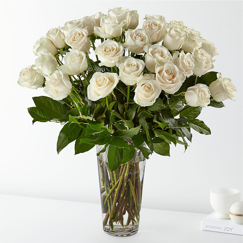 Long Stem White Rose Bouquet – Flowersonsunday.com, Tontitown AR