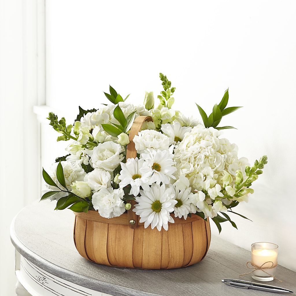Pure Ivory Basket – Flowersonsunday.com, Tontitown AR