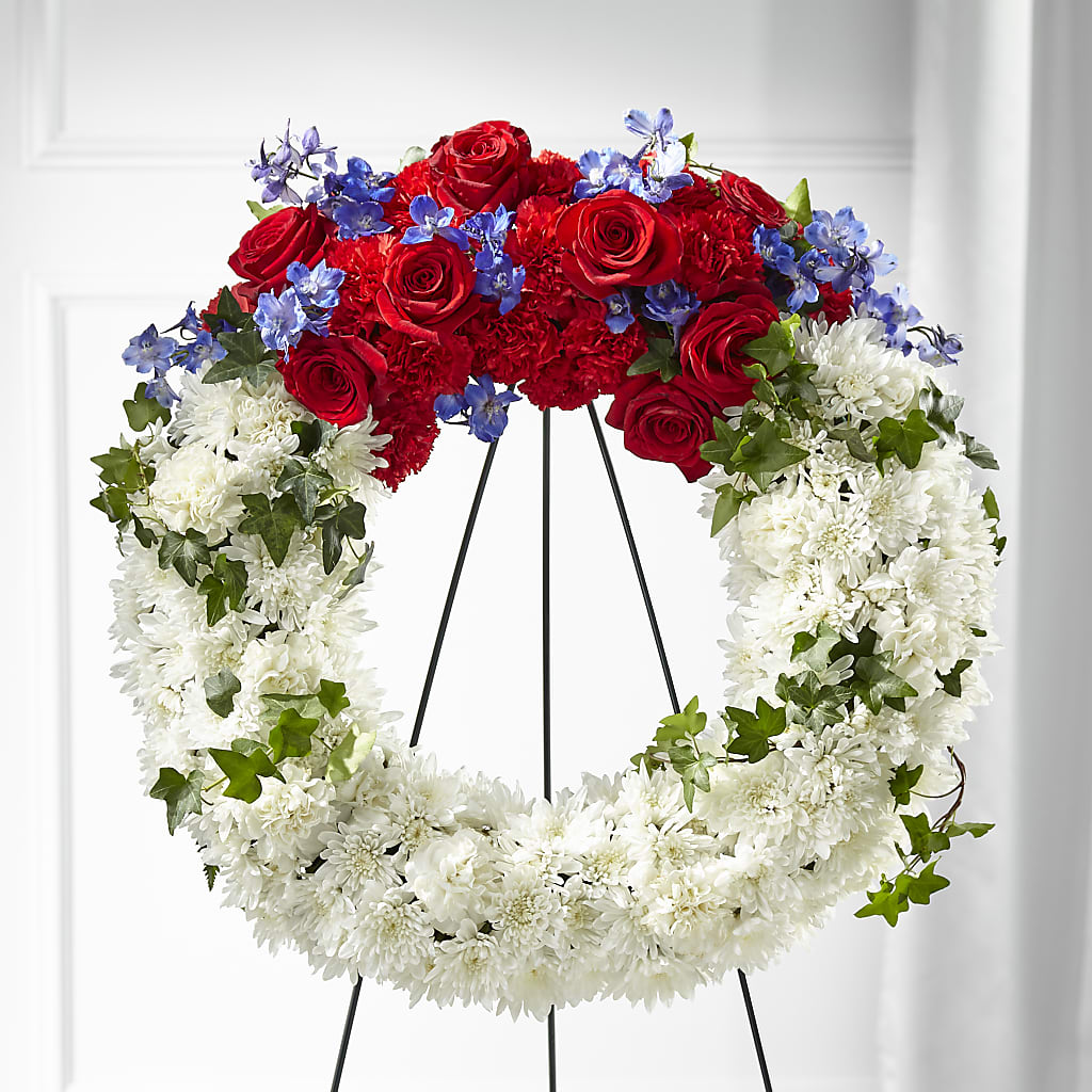 Patriotic Passion Wreath – Flowersonsunday.com, Tontitown AR