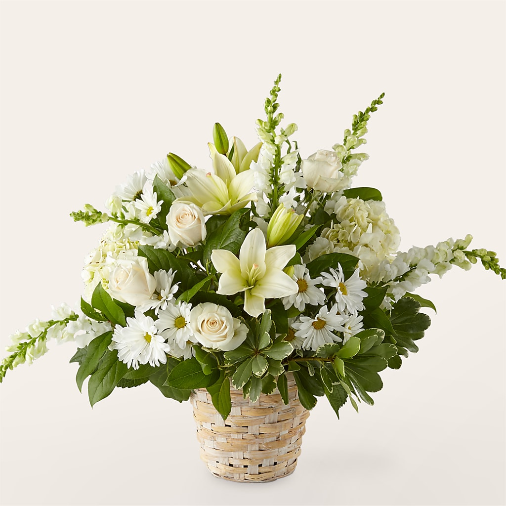Ivory Elegance Floral Basket – Flowersonsunday.com, Tontitown AR