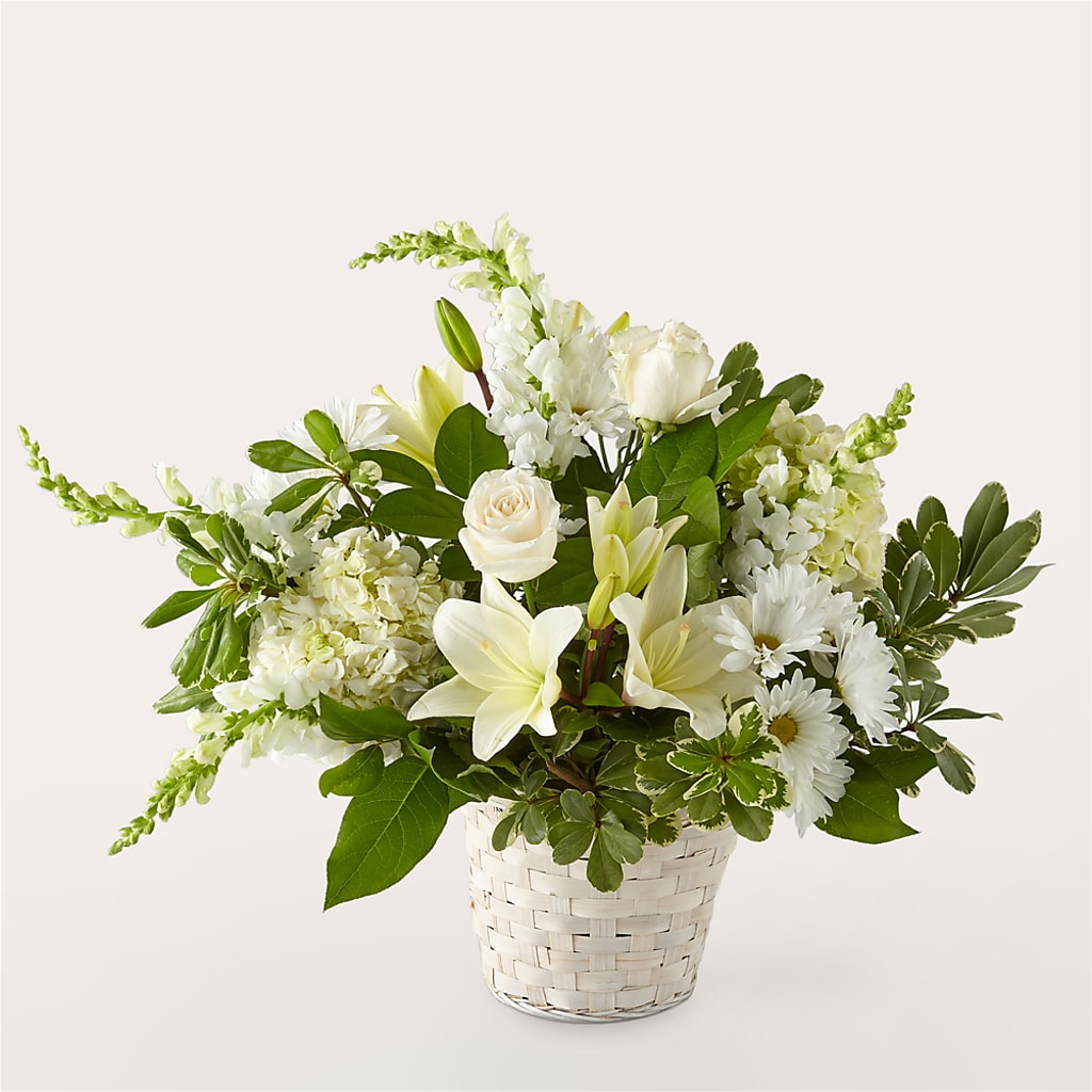 Ivory Elegance Floral Basket – Flowersonsunday.com, Tontitown AR