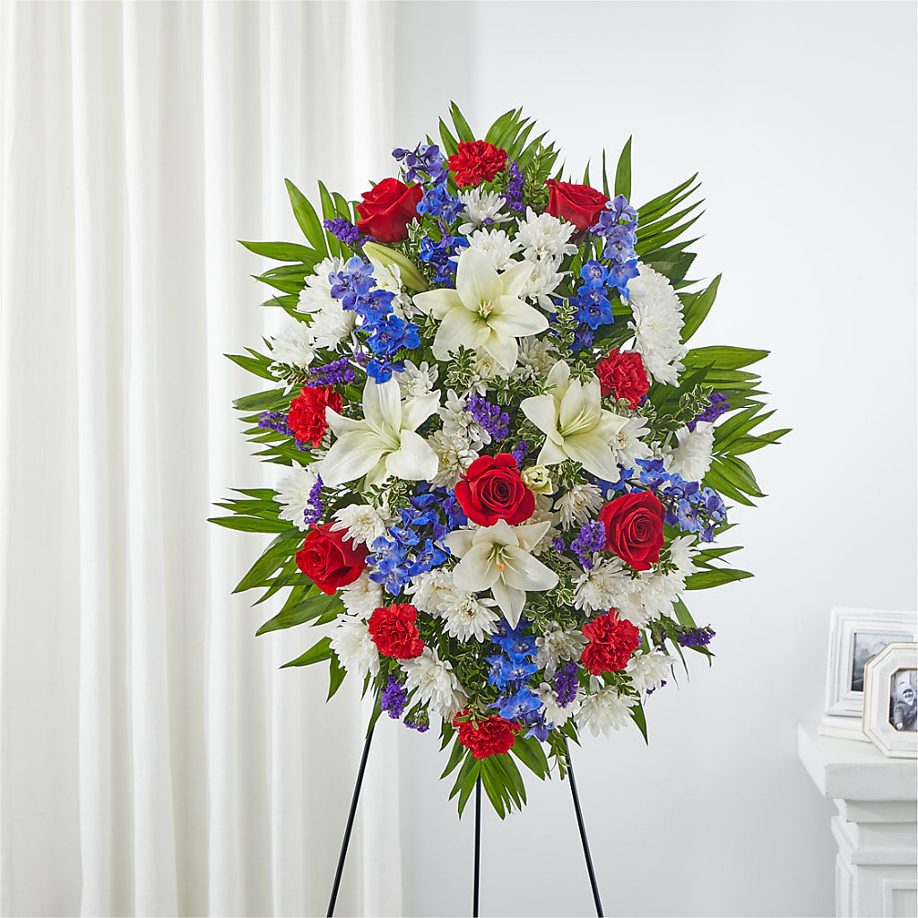 Cherished Service Standing Spray – Flowersonsunday.com, Tontitown AR