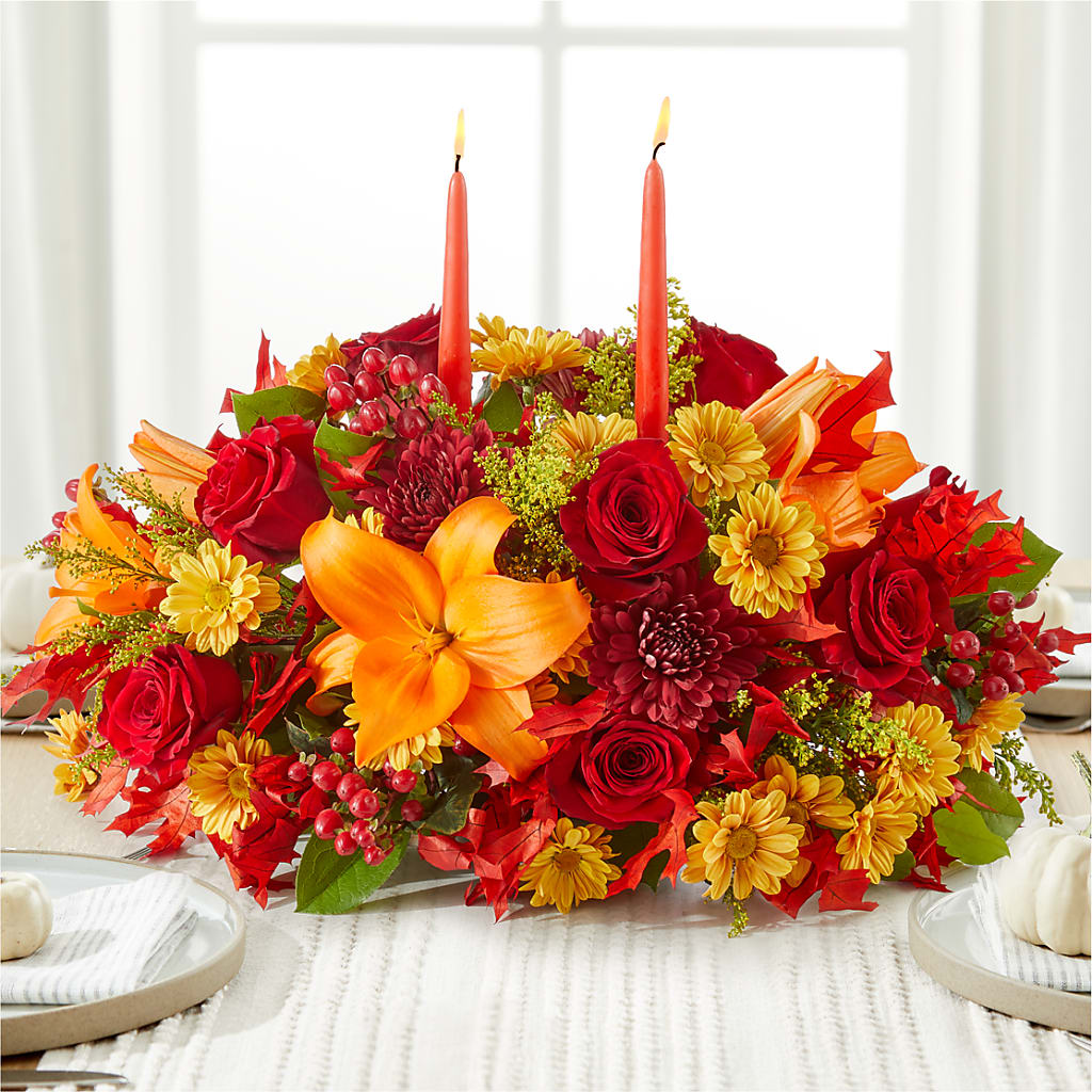 Autumn's Embrace Centerpiece – Flowersonsunday.com, Tontitown AR
