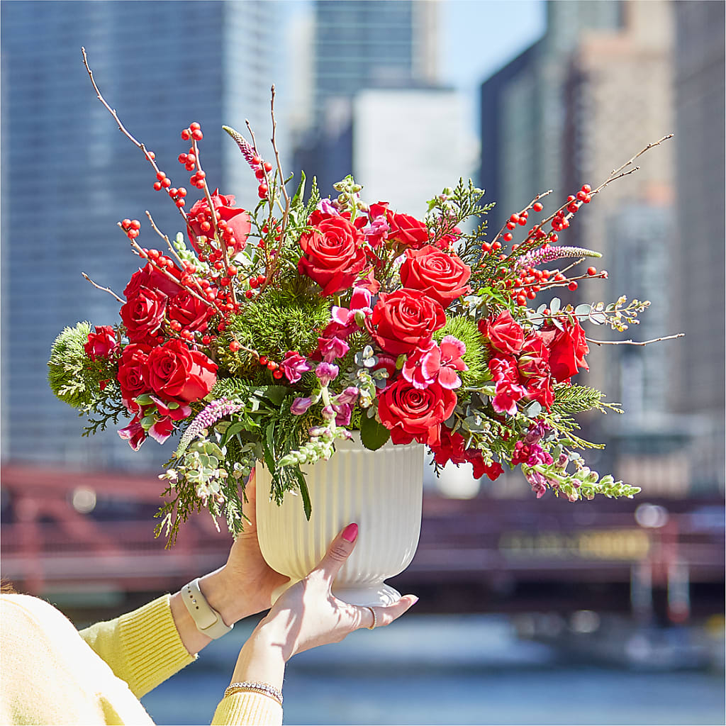 Big Red Bow Bouquet –  Flowersonsunday.com, Tontitown AR