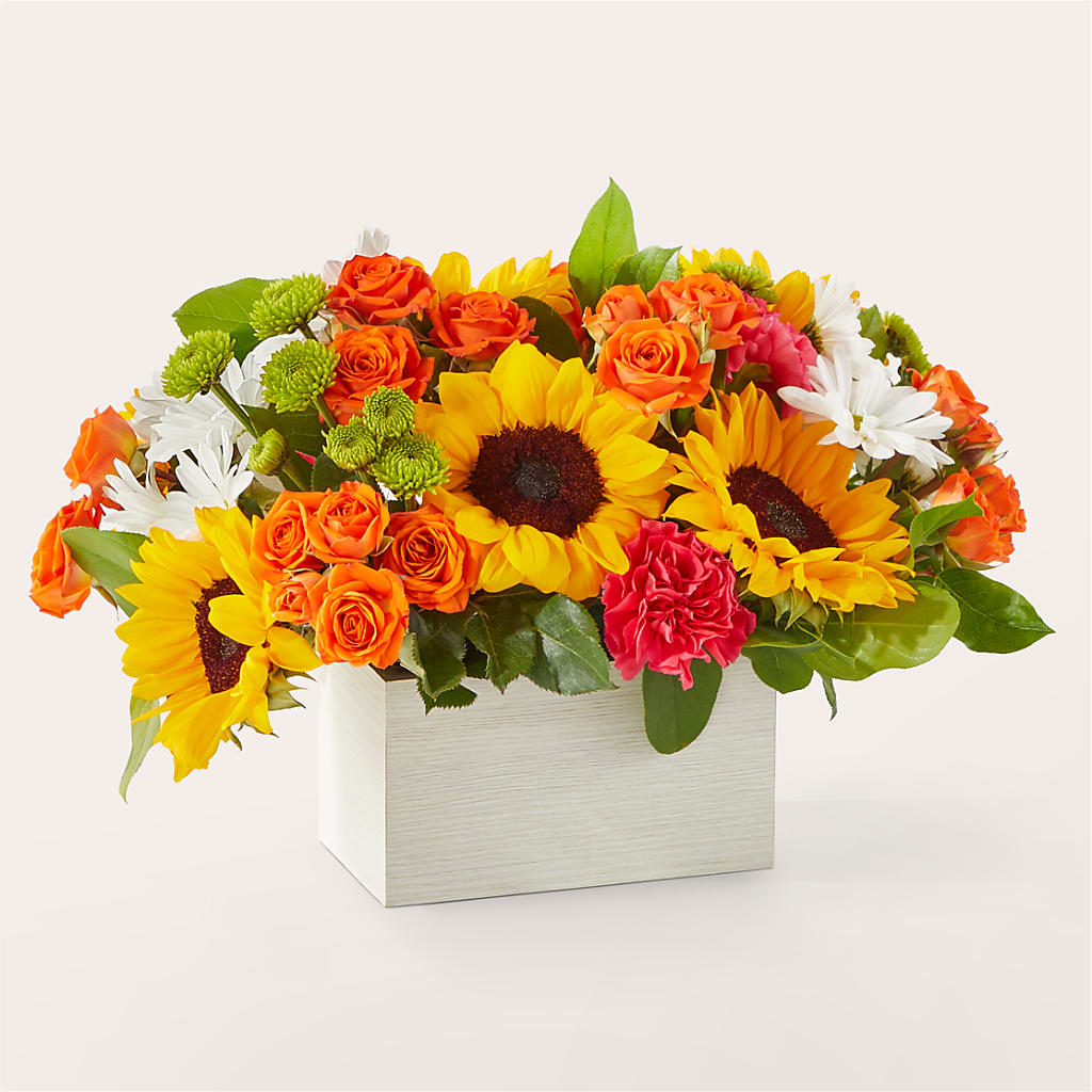 Sun-drenched Blooms Box Bouquet –  Flowersonsunday.com, Tontitown AR