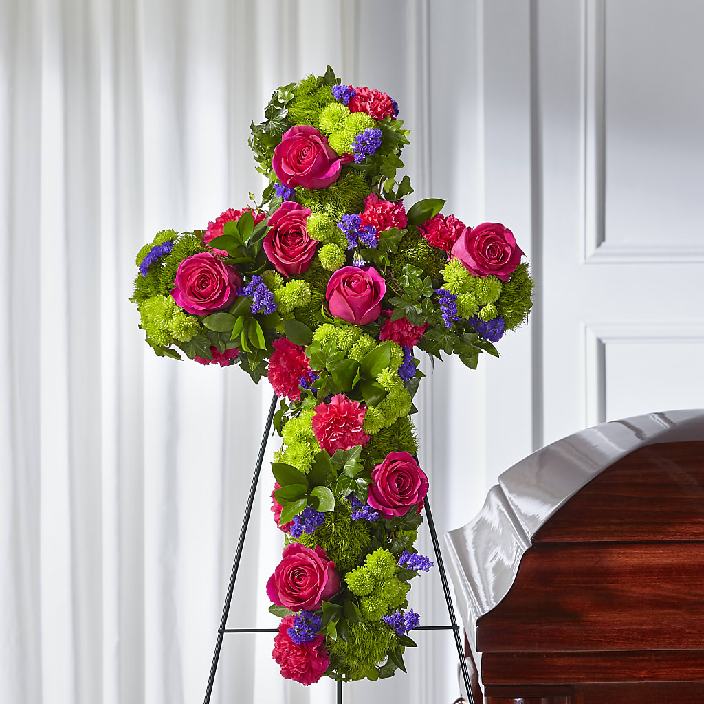 Tribute Rose Floral Cross –  Flowersonsunday.com, Tontitown AR