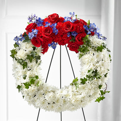 Patriotic Passion Wreath –  Flowersonsunday.com, Tontitown AR
