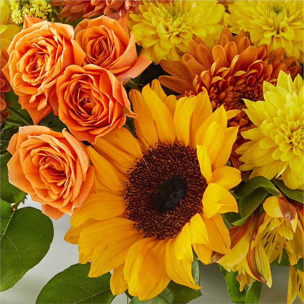 Autumn Harmony Centerpiece –  Flowersonsunday.com, Tontitown AR