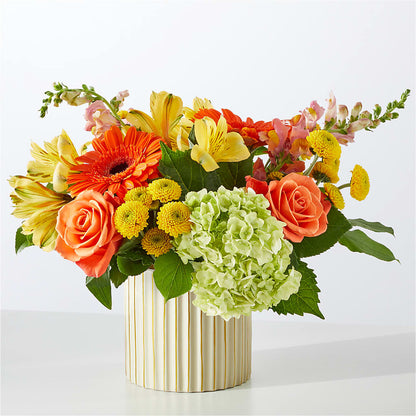 Autumn Sunshine Bouquet with Ivory Vase –  Flowersonsunday.com, Tontitown AR
