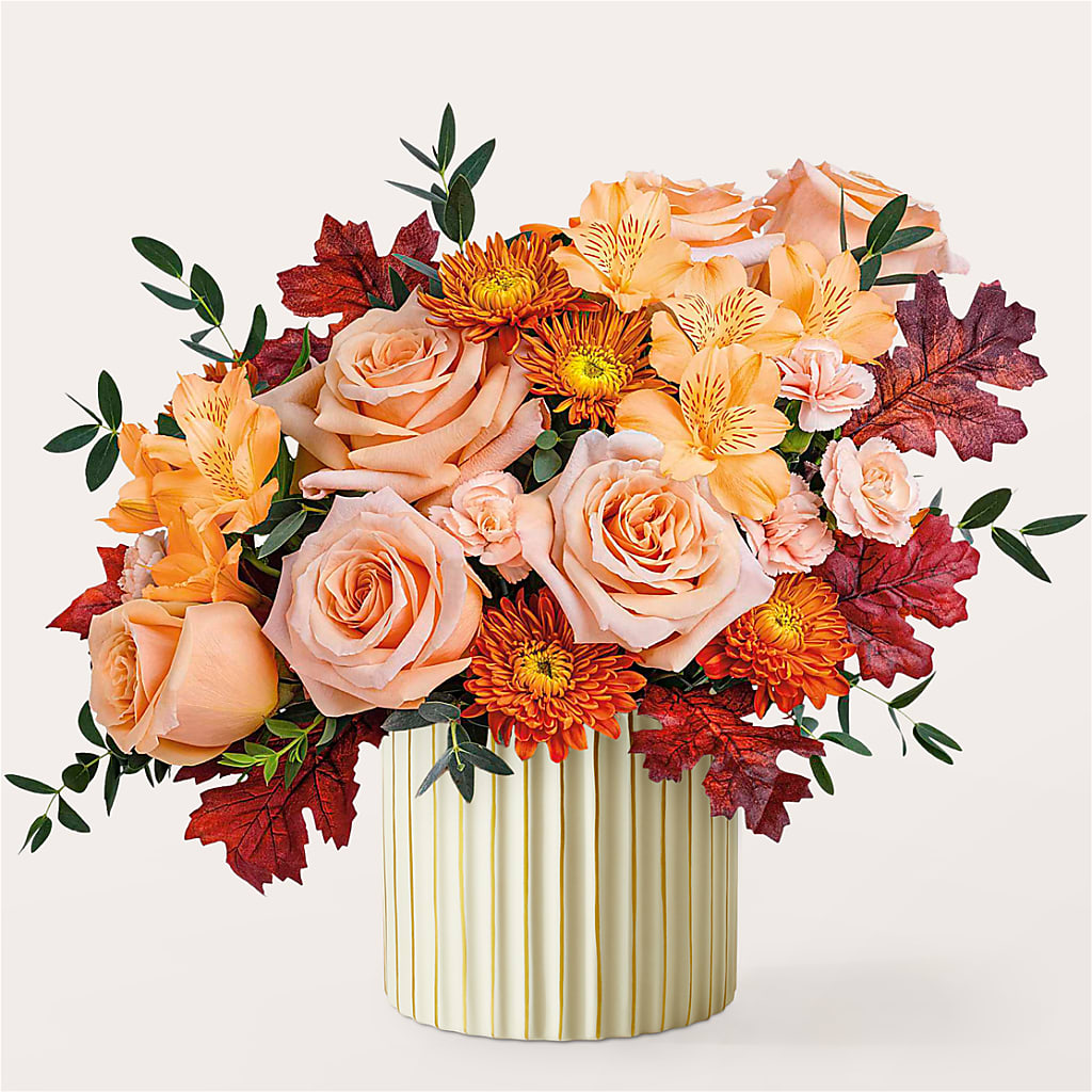 Spiced Latte Bouquet with Ivory Vase –  Flowersonsunday.com, Tontitown AR