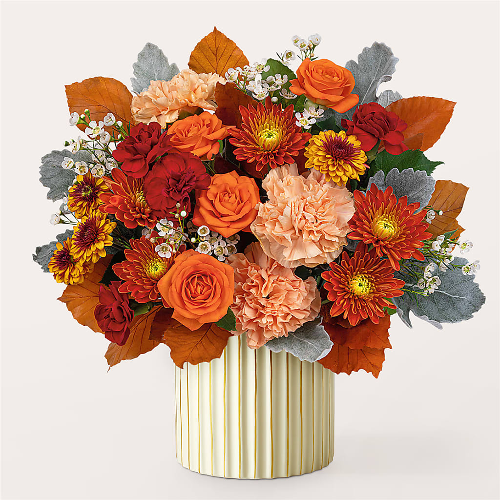 Merlot Bouquet with Ivory Vase –  Flowersonsunday.com, Tontitown AR