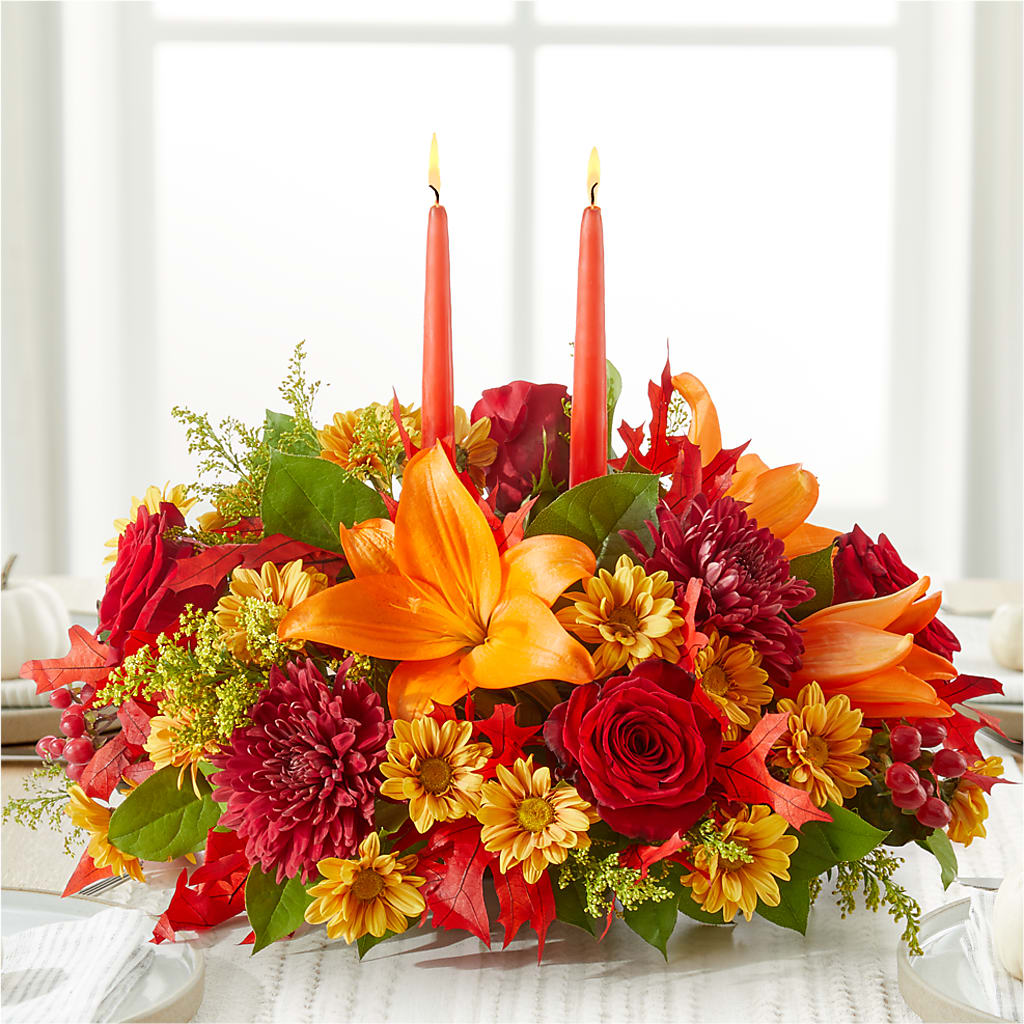 Autumn's Embrace Centerpiece –  Flowersonsunday.com, Tontitown AR
