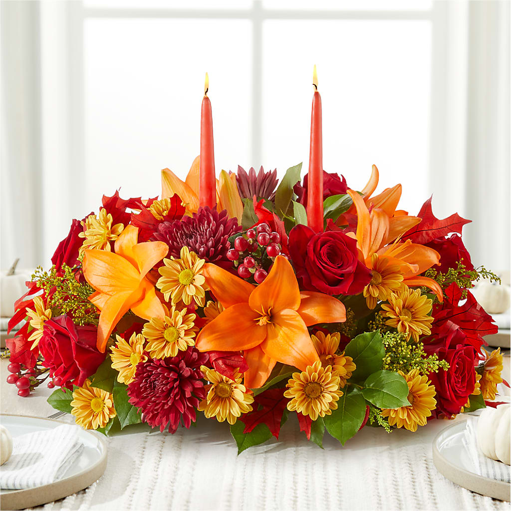 Autumn's Embrace Centerpiece –  Flowersonsunday.com, Tontitown AR