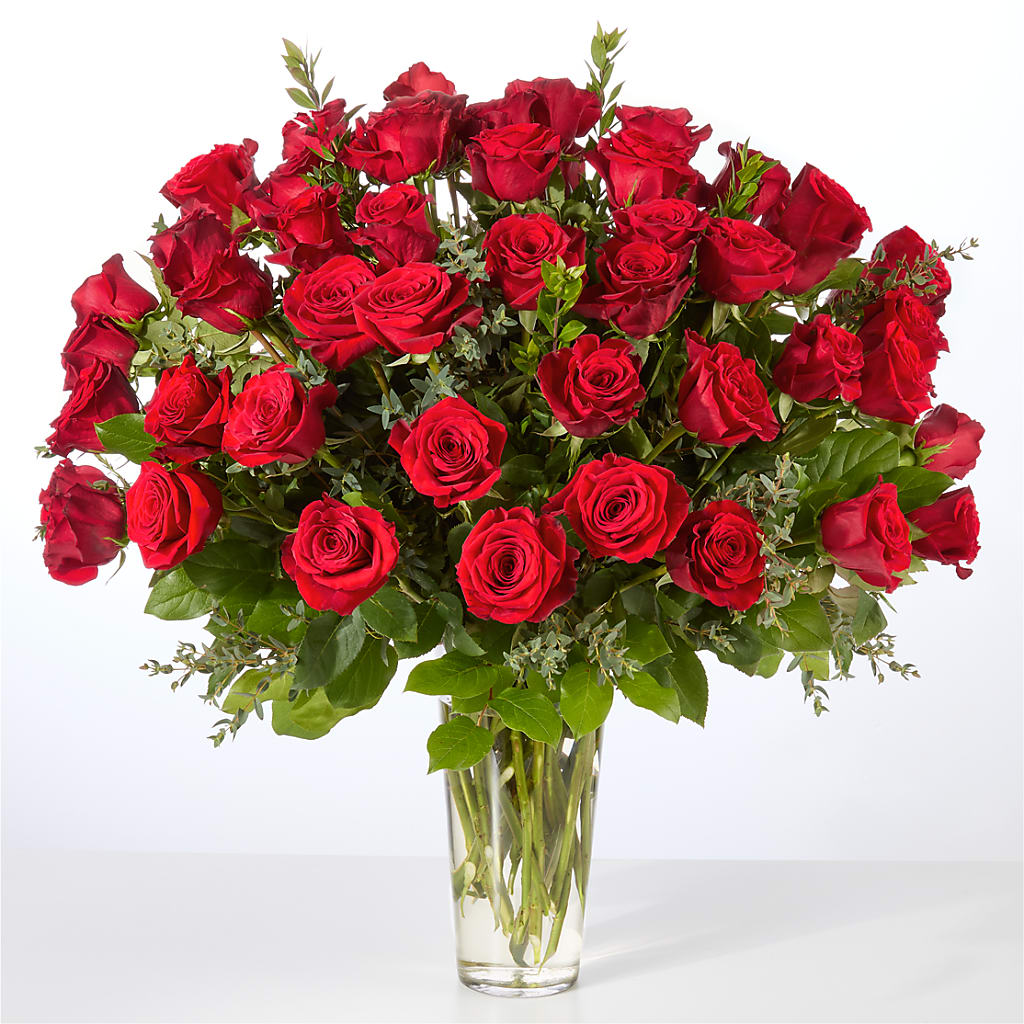 Forever Yours Fifty Stem Red Rose Bouquet –  Flowersonsunday.com, Tontitown AR